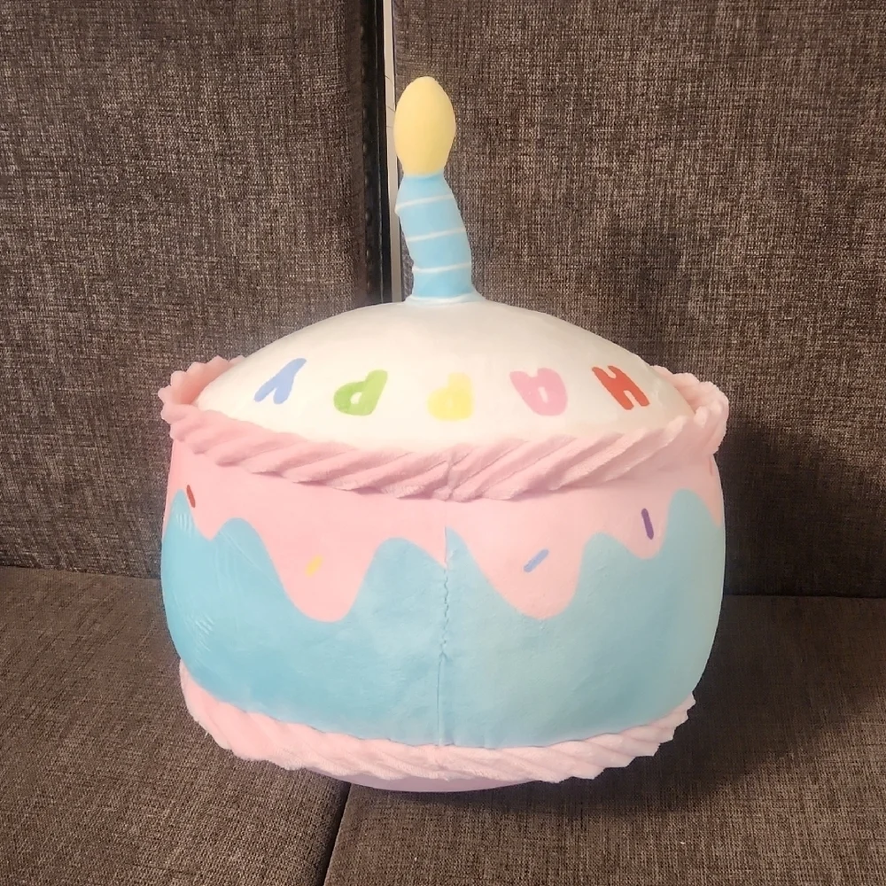 Colorful Happy Birthday Cake Plush Decoration